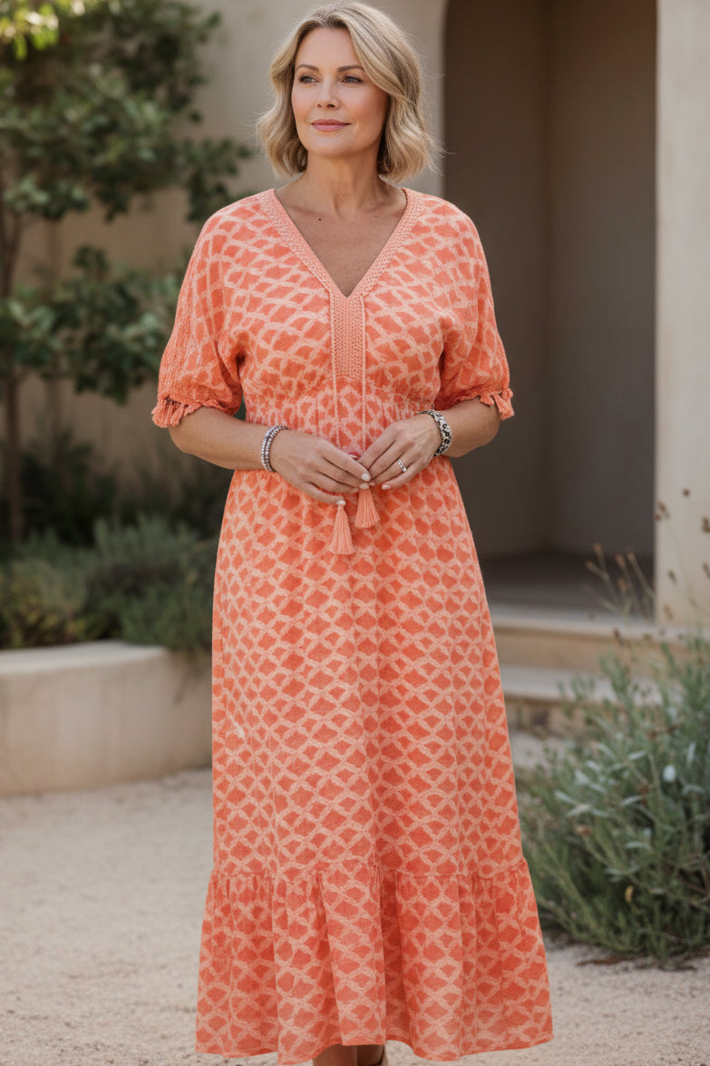 LAYLA - VIBRANT GEOMETRIC MIDI DRESS