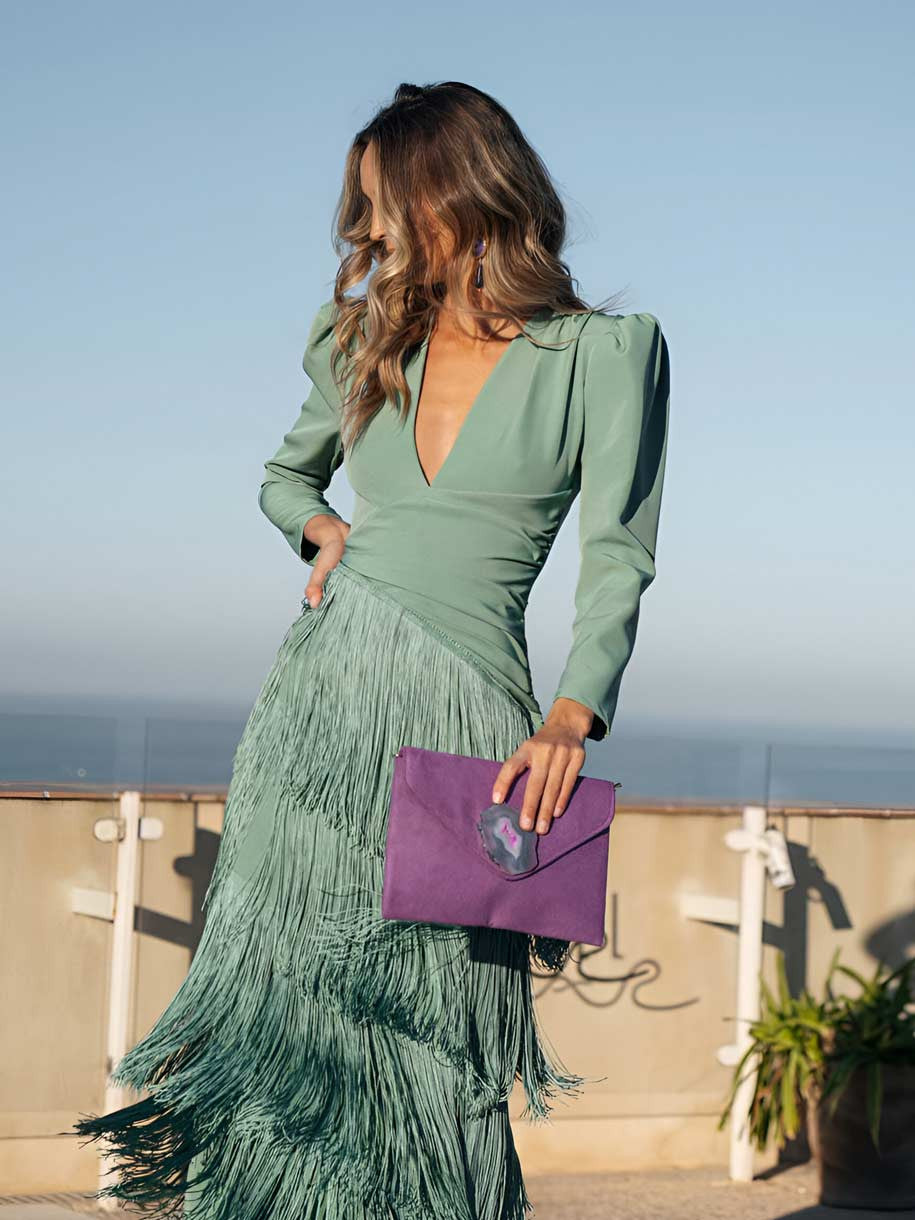 Sage | Fringe Dress