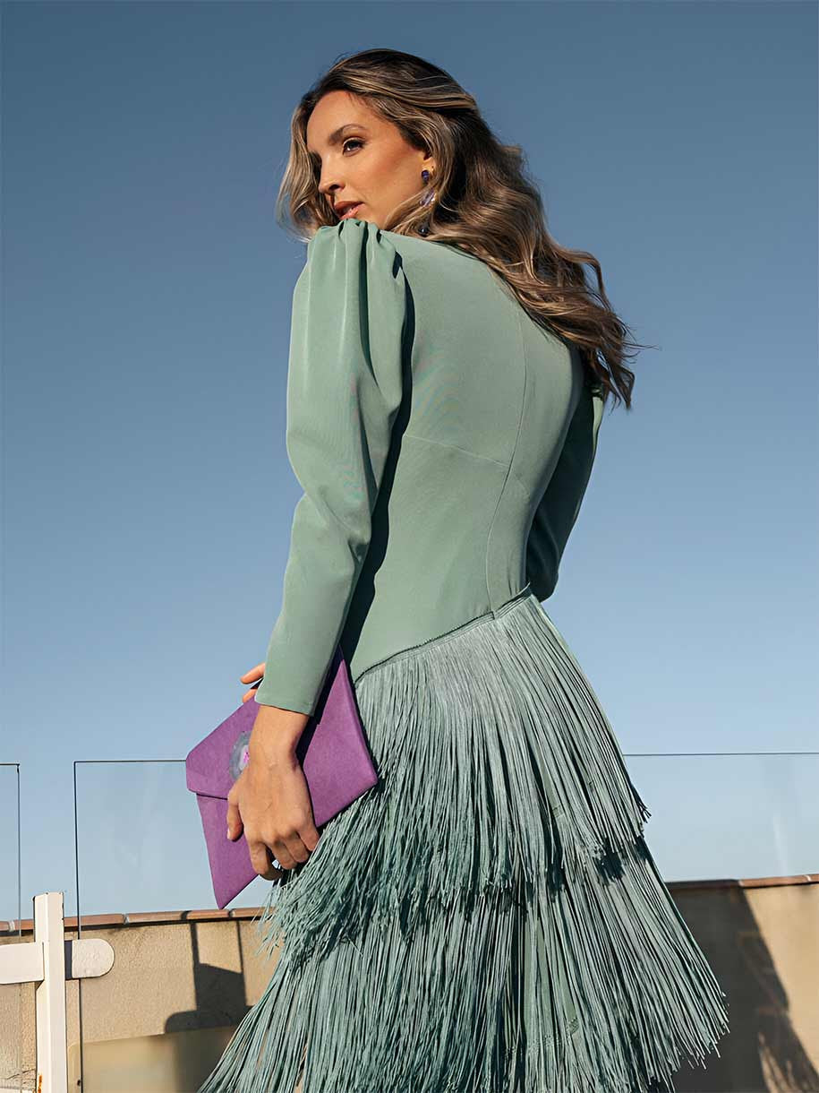 Sage | Fringe Dress