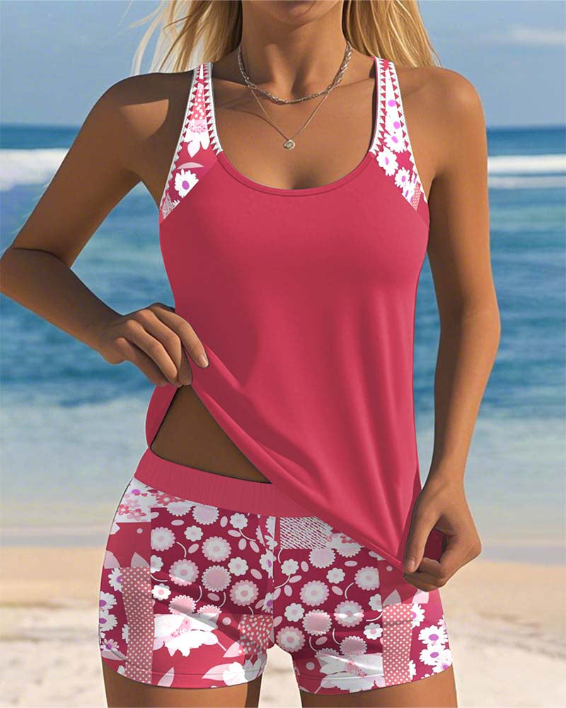 Colette | Supportive Swim Set with Boxer Bottoms