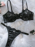 Serenox™ | Sophisticated Black Lace Lingerie Set