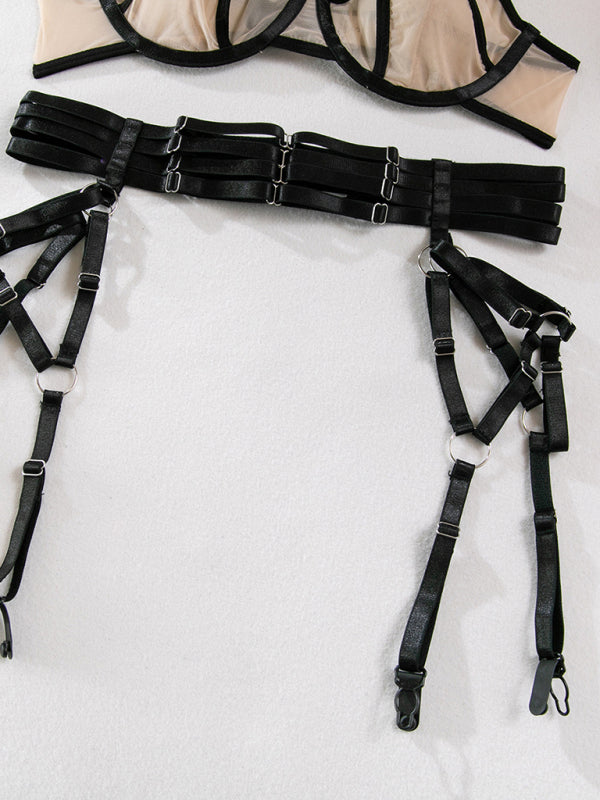 Amoria™ | Three-Piece Strappy Ring Design Intimates Set