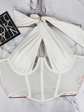 Veloura™ | Sexy Mesh Corset Neck Tie Bra