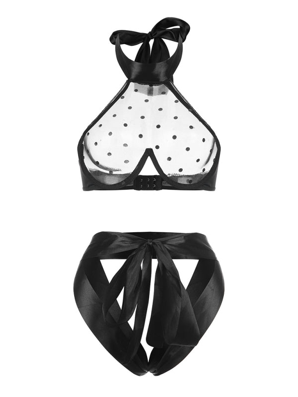 Lunessa™ | Sparkle Mesh Bra & Tie Thong Ensemble