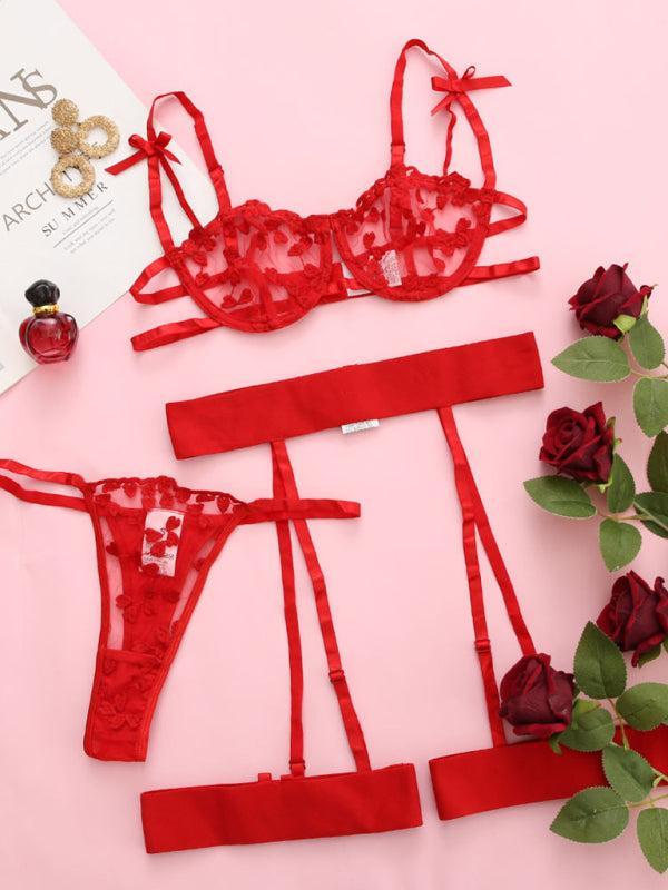 Kaelith™ | Delicate Sheer Lingerie Set (Bra, Thong & Belt)