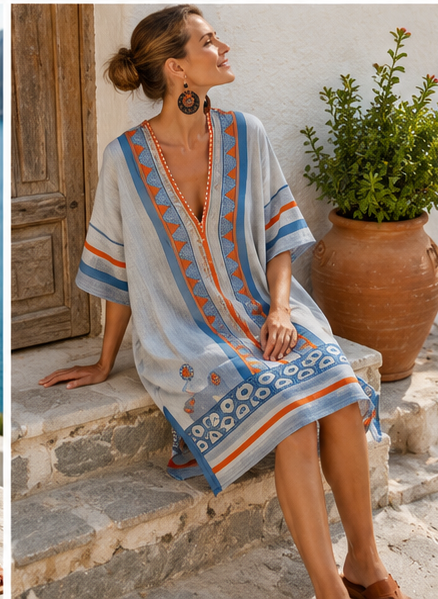 Elegant Gwen - Flowy Beach Dress for All Occasions