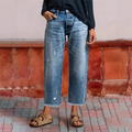 Carin - Retro cropped straight-leg jeans for women