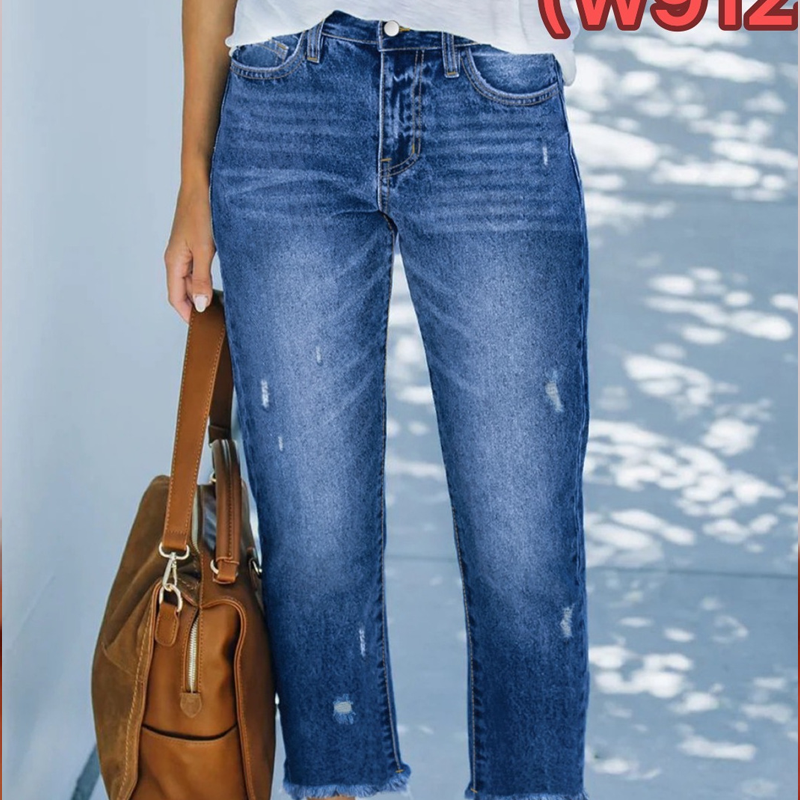 Carin - Retro cropped straight-leg jeans for women